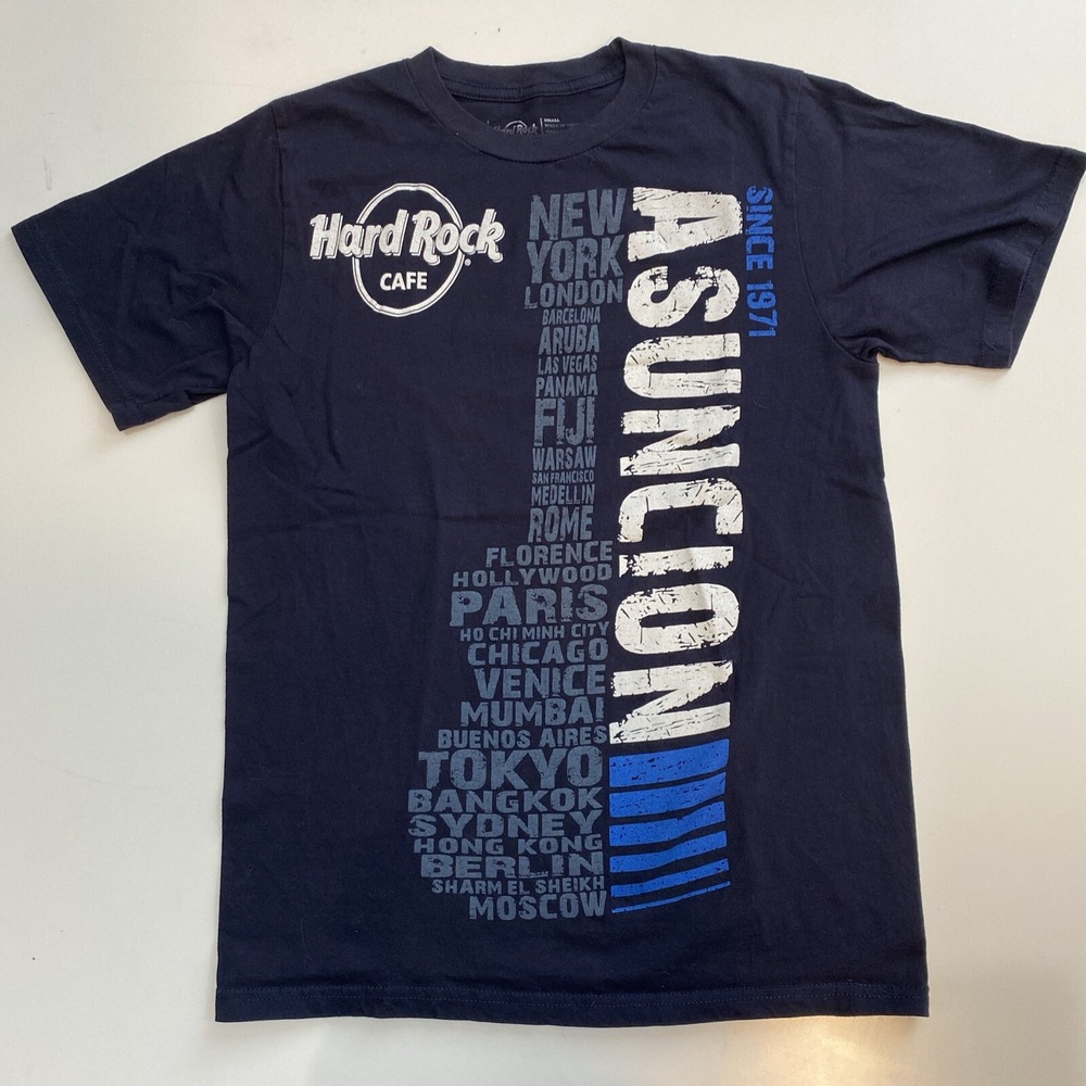 Hard Rock Cafe Asuncion Dark Blue Short Sleeve T-Shirt Small